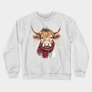 Christmas Highland Cow Crewneck Sweatshirt